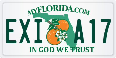 FL license plate EXIA17