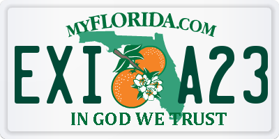 FL license plate EXIA23