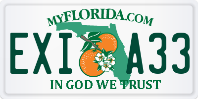 FL license plate EXIA33