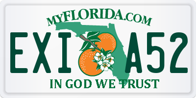 FL license plate EXIA52