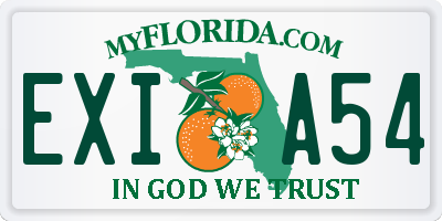 FL license plate EXIA54