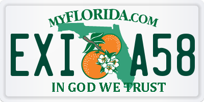 FL license plate EXIA58