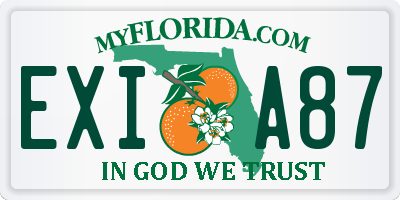 FL license plate EXIA87