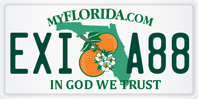 FL license plate EXIA88