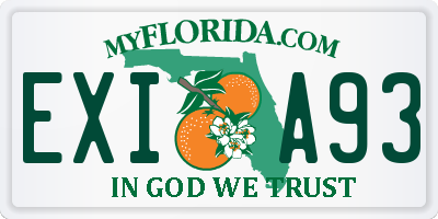 FL license plate EXIA93