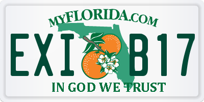 FL license plate EXIB17