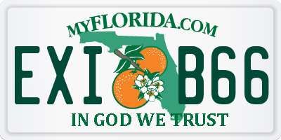 FL license plate EXIB66
