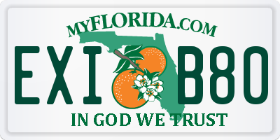 FL license plate EXIB80