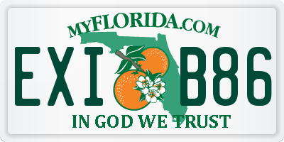 FL license plate EXIB86