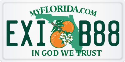 FL license plate EXIB88