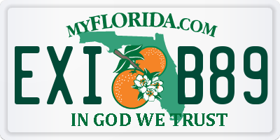 FL license plate EXIB89