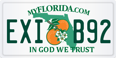 FL license plate EXIB92