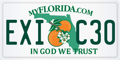 FL license plate EXIC30