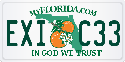 FL license plate EXIC33