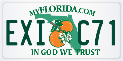 FL license plate EXIC71