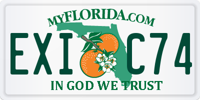FL license plate EXIC74