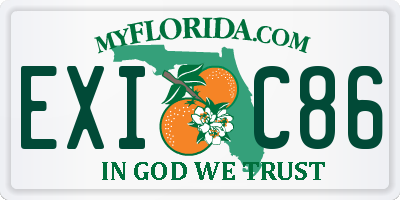 FL license plate EXIC86