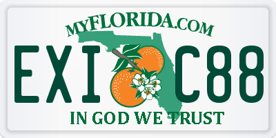 FL license plate EXIC88