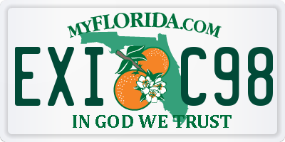 FL license plate EXIC98