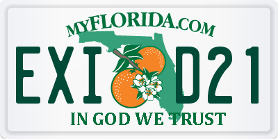 FL license plate EXID21
