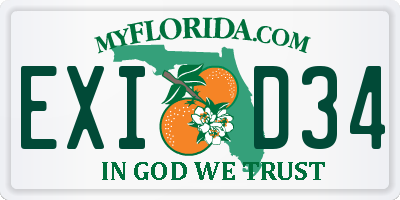 FL license plate EXID34