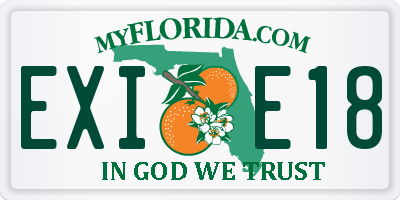 FL license plate EXIE18