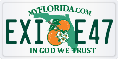 FL license plate EXIE47