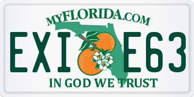 FL license plate EXIE63