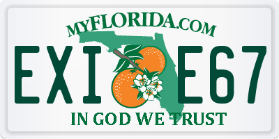 FL license plate EXIE67