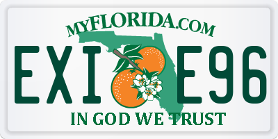 FL license plate EXIE96
