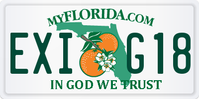 FL license plate EXIG18
