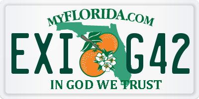 FL license plate EXIG42