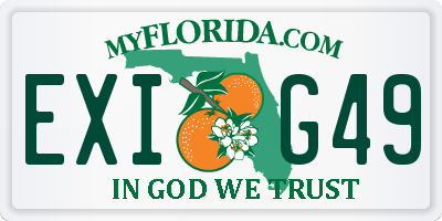 FL license plate EXIG49