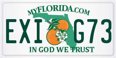 FL license plate EXIG73