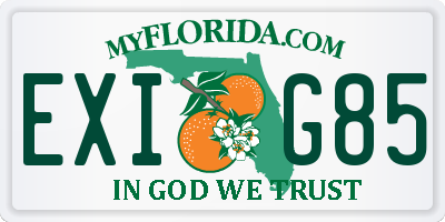 FL license plate EXIG85