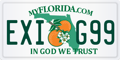 FL license plate EXIG99