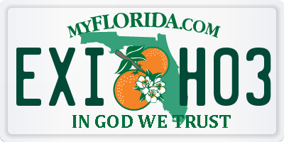 FL license plate EXIH03