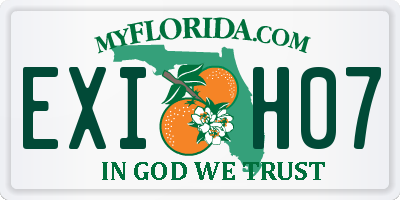 FL license plate EXIH07