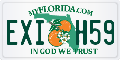 FL license plate EXIH59