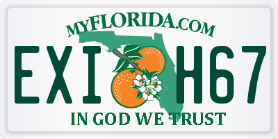 FL license plate EXIH67