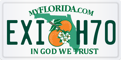 FL license plate EXIH70