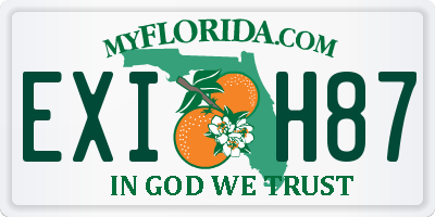 FL license plate EXIH87