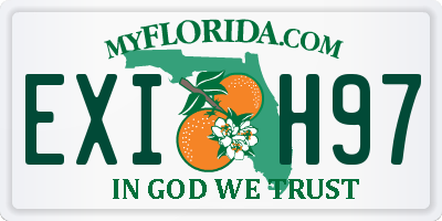 FL license plate EXIH97