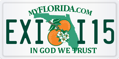 FL license plate EXII15