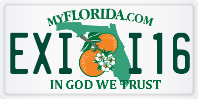 FL license plate EXII16