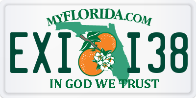 FL license plate EXII38