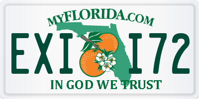 FL license plate EXII72