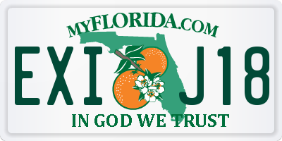 FL license plate EXIJ18