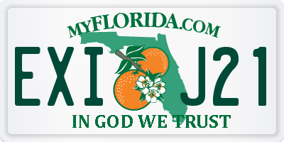 FL license plate EXIJ21