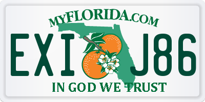 FL license plate EXIJ86